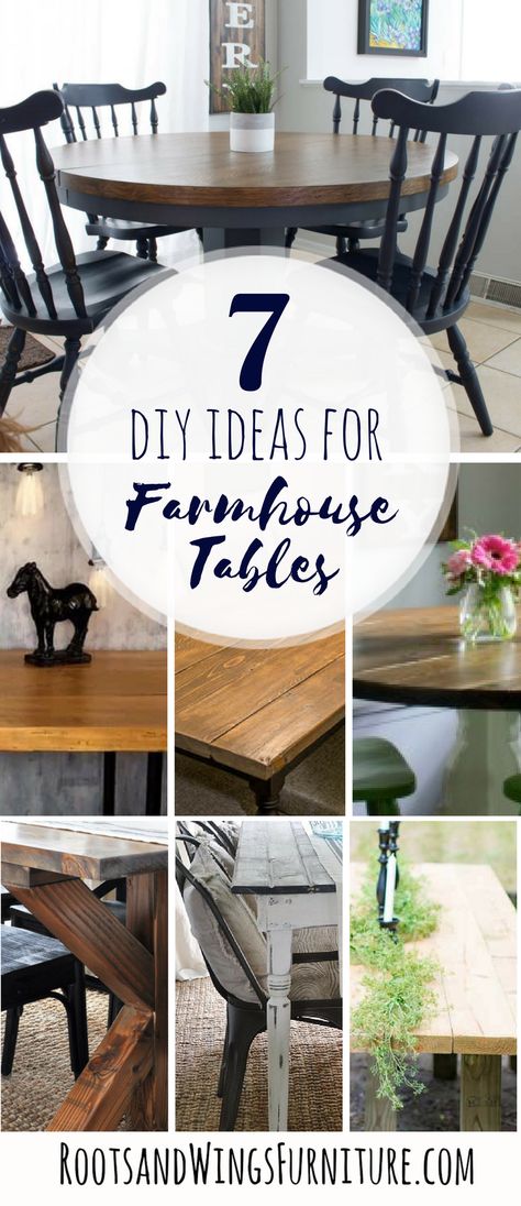 Seven Beautiful Ideas for a Farmhouse Table • Roots & Wings Furniture LLC Painted Farmhouse Table, Round Farmhouse Table, Painted Tables, Diy Tables, Table Build, Kitchen Table Makeover, Rustic Farmhouse Table, Modern Farmhouse Table, Round Kitchen Table