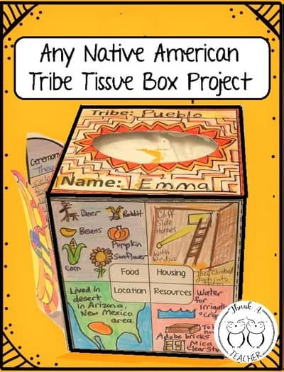 Any Native American Tribe Engaging Tissue Box Project Grades 3-5 Easy Prep Native American Projects For 5th Grade, Third Grade Social Studies, Montessori Geography, Social Studies Projects, 3rd Grade Social Studies, Social Studies Education, 4th Grade Social Studies, 6th Grade Social Studies, Teaching 5th Grade