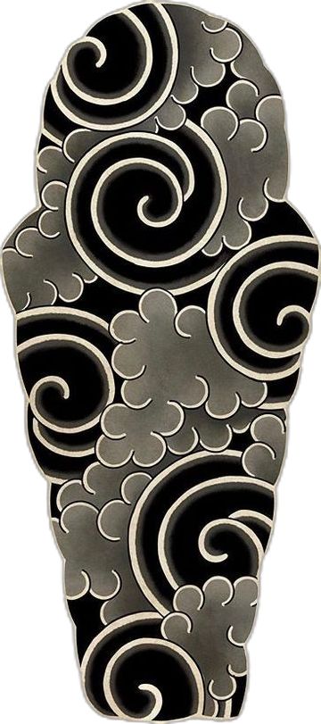 Traditional Japanese Background Tattoo, Japanese Sleeve Background Design, Japanese Sleeve Filler Ideas, Japanese Floral Design Tattoo, Inner Arm Japanese Tattoo, Japanese Patterns Tattoo, Japanese Swirl Tattoo, Background Tattoo Ideas Negative Space, Cloud Leg Tattoo