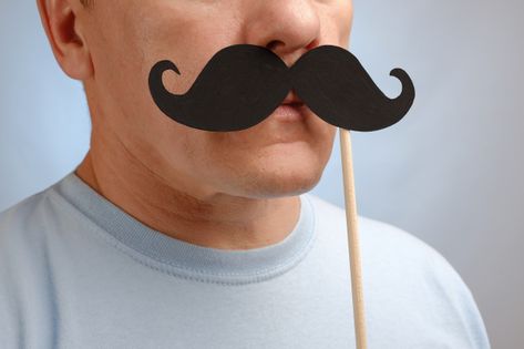 Portrait of a man with a fake mustache o... | Premium Photo #Freepik #photo #people #man #health #face Movember Mustache, Fake Mustache, Fake Mustaches, On A Stick, Male Portrait, A Stick, In November, Premium Photo, Health Problems