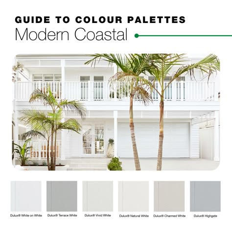 Struggling to pick the perfect colour palette for your home's exterior? 🏡 You'll want to save our guide to choosing the best paint hues for your dream home! 🎨 

We've broken it down by style, giving you the exact colour names we recommend to bring your favourite aesthetic to life — whether its a beachy #ModernCoastal look, a bold #ScandiBarn or another trending look! Exterior Coastal House Colors, Dulux Exterior Paint Colours, Paint Colour Combinations, Modern Coastal Exterior, Coastal Exterior House Colors, Hamptons Style Exterior, Coastal Exterior Paint Colors, Exterior Colour Schemes, Hamptons Exterior