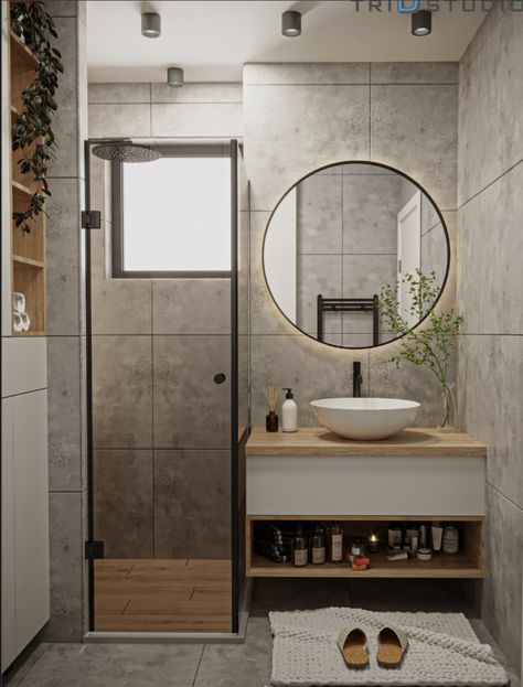 30 Beautiful Grey Bathroom Ideas To Bring A Sense Of Calm Calming Bathroom Ideas, Sleek Bathroom Design, Grey Bathroom Ideas, Small Grey Bathrooms, Bathroom Staging, Gray And White Bathroom, Grey Interior Design, Natural Bathroom, Gray Bathroom