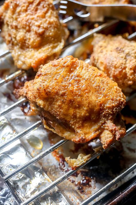 Looking for the secret to perfectly crispy baked chicken thighs? 🐔✨ Discover tips, tricks, and delicious side dish ideas to elevate your next meal! 🌟🍽️ Whether you're cooking for family or friends, this guide will help you achieve that irresistible crispy skin and juicy meat every time. Click to learn more and bring restaurant-quality chicken to your home kitchen! #CrispyChicken #BakedChickenThighs #DinnerIdeas #HomeCooking #Foodie Chicken Thigh Recipes Baked Crispy, Chicken Thigh Recipes Crispy Skin, Pecan Chicken Baked, Crispy Oven Chicken Thighs, Crispy Baked Chicken Legs In The Oven, Oven Roasted Chicken Thighs Bone In, Chicken Thighs Bone In Skin On, Crispy Chicken Thigh Recipes, Baked Chicken Thighs Bone In Skin On