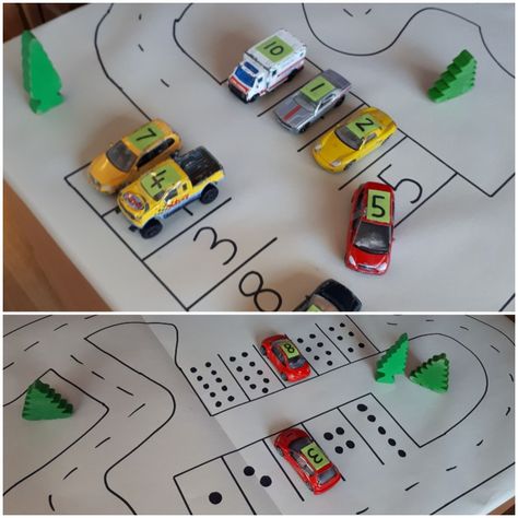 Nursery class enjoyed this activity. They matched the cars to the numbers and for a challenge, other parking spaces had dots to count and match. #EYFS #transport #maths #nursery #cars Transport Numeracy Activities, Transportation Numeracy Activities, Vehicle Math Activities For Preschool, Transport Maths Activities, Car Math Activities Preschool, Transport Nursery Activities, Nursery Number Activities, Travel Eyfs Activities, Vehicles Eyfs Activities