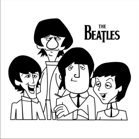 Beatles Illustration, Beatles Drawing, Buda Wallpaper, Beatles Artwork, Beatles Party, Beatles Cartoon, Beatles Art, Music Drawings, Guitar Art