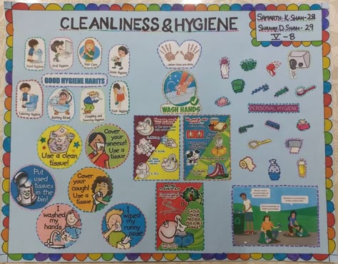 Personal Cleanliness Activities, Cleanliness And Hygiene Poster, Cleanliness And Hygiene Poster Drawing, Poster On Cleanliness And Hygiene, Health And Hygiene Posters For School, Cleanliness Poster Ideas For School, Health And Cleanliness Project, Health And Hygiene Posters For Kids, Health And Hygiene Posters