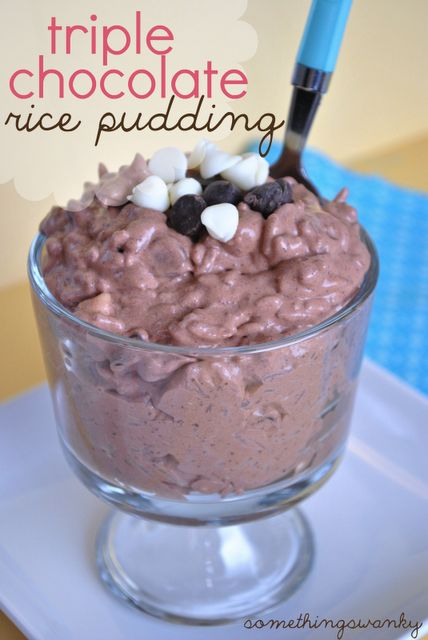 Chocolate Rice Pudding, Easy Rice Pudding, Rice Pudding Recipes, Rice Recipes For Dinner, Pudding Desserts, Rice Pudding, Triple Chocolate, Instant Pudding, Köstliche Desserts