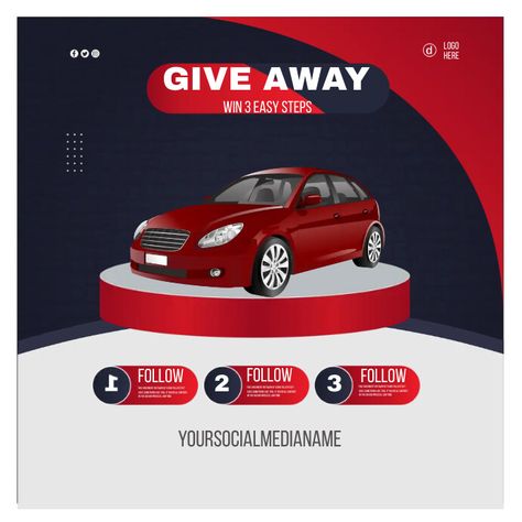 Car Giveaway Giveaway Flyer, Linkedin Background Image, Linkedin Background, Linkedin Banner, Kindle Book Cover, Business Flyers, Concept Map, Campaign Posters, Facebook Event