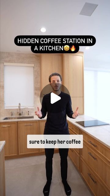 The Kitchen Guy on Instagram: "Ever dreamt of a clutter-free kitchen? 🌟 Watch how we transformed our client’s kitchen with a sleek, hidden coffee station! ☕️ This custom full-height cabinet design blends seamlessly with the shaker frame, disguising her coffee machine and all supplies. Say goodbye to countertop chaos and hello to elegance and functionality!

#kitchendesign #interiorinspo #coffeelovers #homeorganization #customcabinetry #kitchenrenovation #designinspiration #hiddenstorage #homedecor #smartliving" Coffee Station Kitchen Countertops, Hidden Coffee Station, Kitchen Watch, Coffee Station Kitchen, Clutter Free Kitchen, Smart Living, Coffee Station, Custom Cabinetry, Clutter Free