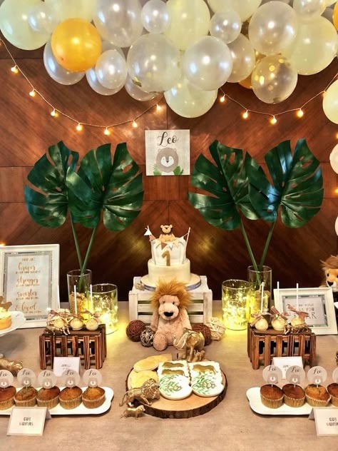 Little Lion Birthday Party on Kara's Party Ideas | KarasPartyIdeas.com (6) Lion King Birthday Party Ideas, Lion Birthday Party, Lion Party, Lion Baby Shower, Jungle Safari Baby, Jungle Safari Baby Shower, Jungle Thema, Lion King Baby Shower, Wild Birthday Party