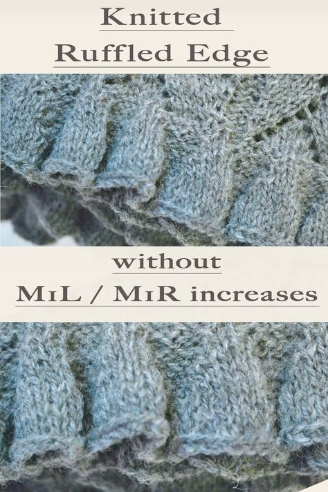 Ruffled Edge Knitting How to / Ruffled Edge Knitting Tutorial - this edging does not utilise M1L / M1R increases #knitting #knittededge #rufflededge #knit #knittingpattern #knittingtutorial #tutorial #edging #knitting Knitting Ruffles Edge, Knitting Ruffles, Edging Knitting Pattern, How To Knit Ruffles, Knit Ruffle Pattern, Ruffle Knitting Pattern, Knit Edges And Borders, Knit Edging, Knitting Edges