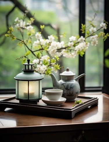 Inner Peace Art, Chinese Tea Room, Serene Living Room, Chinese Tea House, Yin En Yang, Zen Aesthetic, Asian Interior Design, Still Life Pictures, Asian Tea