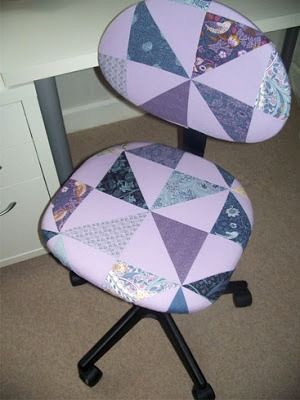 Patchwork Chair Cover Tutorial - Quilting Digest Kids Recliner Chair, Brown Leather Recliner Chair, Patchwork Chair, Student Chair, Sewing Chair, Quilting Digest, Moda Bake Shop, Patchwork Tutorial, Inspired Furniture