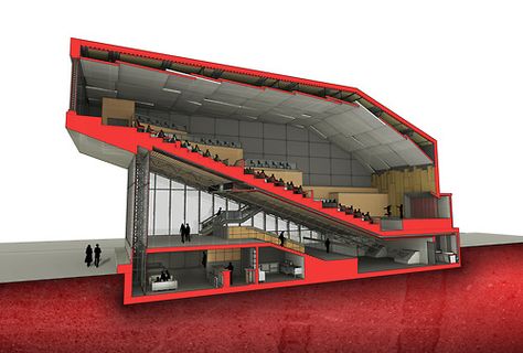 . Auditorium Architecture, Sectional Perspective, Gallery Architecture, Art Galleries Architecture, Cinema Architecture, Auditorium Design, Theater Architecture, Cinema Design, Concept Model