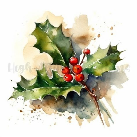 "Add a touch of timeless elegance to your holiday projects with our \"Watercolor Christmas Holly\" digital download collection. This set of 12 high-quality watercolor images captures the festive spirit of the season, making your creative endeavors shine. 🎄❄️ What's Included? 🎄❄️ Inside this collection, you'll find a dozen beautiful watercolor images of Christmas Holly, each adorned with festive details. These images capture the spirit of the season, making them perfect for a variety of creativ Holly Clipart, Wall Art Paper, Winter Wall Decor, Traditional Holiday Decor, Christmas Card Art, Art Paper Craft, Watercolor Christmas Cards, Christmas Graphics, Watercolor Images