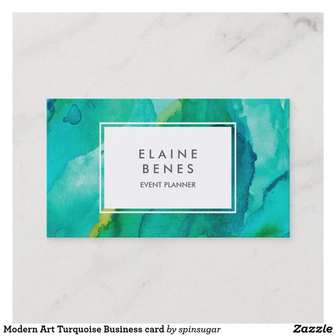 Turquoise Business Cards, Art Business Cards, Watercolor Business Cards, Business Card Texture, Business Card Pattern, Stylish Business Cards, Referral Cards, Appointment Cards, Custom Business Cards