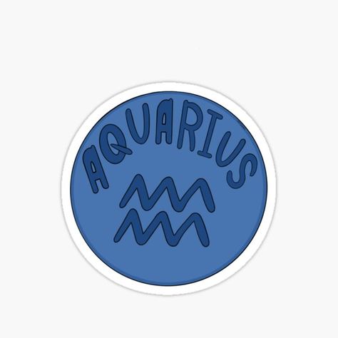 Aquarius Sticker Printable, Aquarius Sign Aesthetic, Aquarius Stickers Aesthetic, Aquarius Sign Symbol, Laptop Makeover, Zodiac Signs Stickers, Aquarius Sticker, Aquarius Symbol, Aquarius Aesthetic