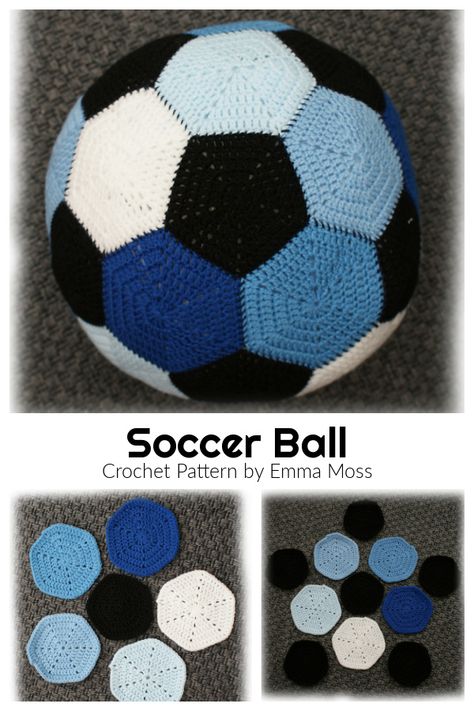 Crochet Soccer Ball Pillow, Soccer Ball Crochet Pattern, Crochet Soccer Ball Pattern Free, Crochet Football Pattern Free, Crochet Soccer Ball, Crochet Football Pattern, Crochet Soccer, Football Crochet, Crochet Balls