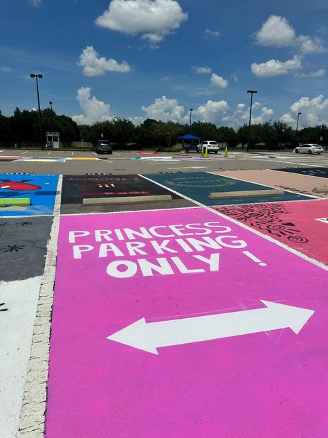 Princess Parking Only, Hot Pink Senior Parking Spot, Hollywood Star Parking Spot, Princess Parking Only Parking Spot, High School Musical Parking Spot, Junior Parking Spot Ideas, Pink Parking Spot, Aesthetic Senior Parking Spot, Senior Spot Ideas