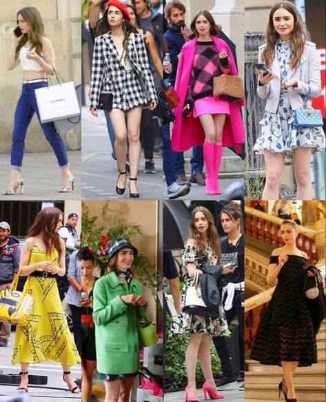 Emily On Paris Outfits, Emily Paris Outfits, Emily In Paris Lily Collins Outfit, Emily In Paris Aesthetic Outfits, Emily In Paris Outfits Inspiration, Emily En Paris, Emily In Paris Inspired Outfits, Emily In Paris Aesthetic, Emily In Paris Style