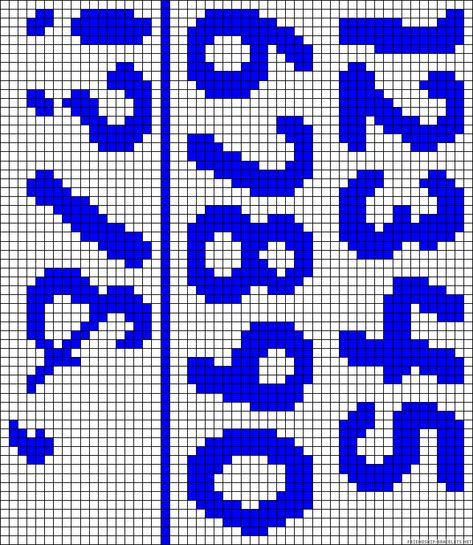 Ampersand Cross Stitch Pattern, Alpha Pattern Numbers, Cross Stitch Ampersand, Knit Graph, Letras Cool, Ampersand Sign, Keychain Patterns, Alphabet Patterns, House Numbers Diy