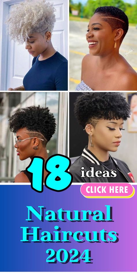 2024 brings fresh natural haircut trends. Dive into edgy cuts, bold hues, and styles that celebrate natural textures. Perfect for black women's 4c to wavy hair Black Short Hair Natural Styles, Haircut For Natural Hair Black Women, Short Natural African Hairstyles, Natural Women Haircut, Short Hair Styles For Round Faces Black Women Natural, Hair Styles Fir Short Natural Hair For Black Women, Faded Haircuts For Black Women, Black Natural Short Haircut, Blonde Natural Short Hair