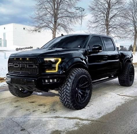 Black Ford Raptor, Ford Raptor Truck, Raptor Truck, Ram Trx, Big Ford Trucks, Ford Trucks F150, Ford F150 Raptor, Vintage Pickup, Ford Ranger Truck