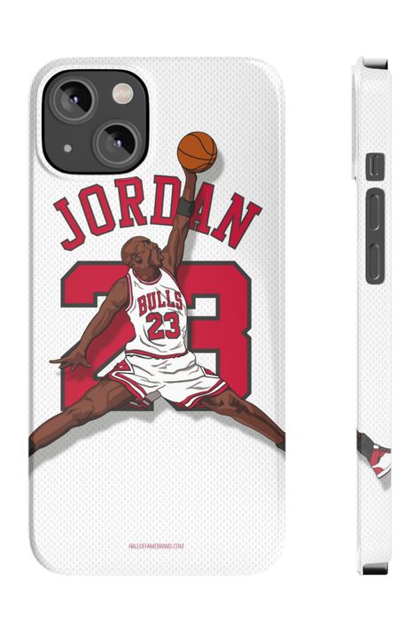 Jordan Phone Case, Painted Phone Case, Phone Case White, Jordan Bulls, Vintage Phone Case, Vintage Phone, White Jersey, Nba Basketball, Chicago Bulls