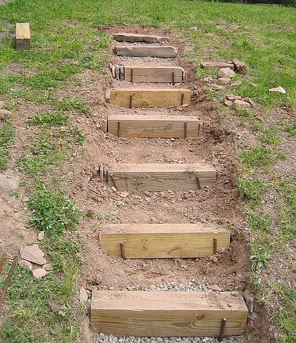 Landscape Stairs, How To Build Steps, Sloped Yard, Sloped Backyard, Garden Stairs, Outdoor Steps, Hillside Landscaping, Sloped Garden, Garden Steps