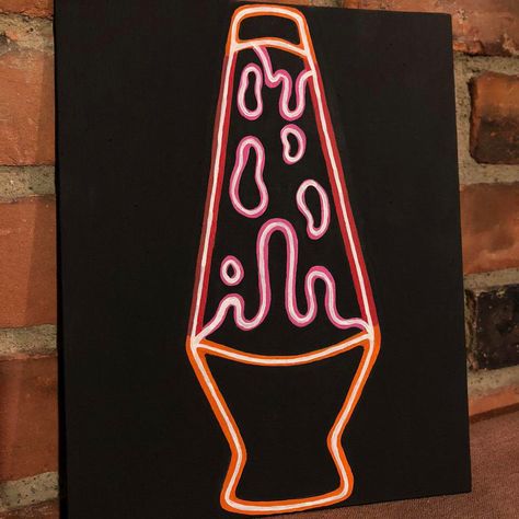 Trippy Crafts Diy Art Projects, Trippy Lava Lamp Painting, Lava Lamp Drawing Trippy, Lava Lamp Painting Canvas, Trippy Canvas Ideas, Trippy Wall Painting Ideas, Bong Painting Ideas, Neon Painting Canvas Easy, Trippy Painting Ideas Easy