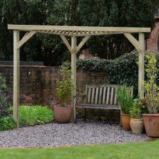 Forest Slatted Corner Pergola - Pressure Treated Corner Pergola, Timber Pergola, Garden Pavilion, Wood Pergola, Pergola Design, Budget Garden, Corner Garden, Wooden Pergola, Walled Garden