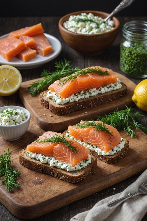 A photo of a  Smoked Salmon and Dill Cottage Cheese Toast which is a type of cottage cheese toast Sophisticated Cottage, Cottage Cheese Toast, Salmon Toast, Salmon Dill, Cheese Toast Recipe, Toast Ideas, Dill Salmon, Perfect Healthy Breakfast, Cottage Cheese Recipes