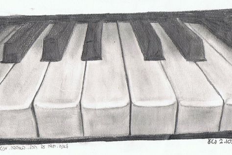 My piano - Drawing by OoOoNettaoOoO (print image) Easy Still Life Drawing, Easy Pencil Drawings, Drawing Dragon, Piano Art, Easy A, Still Life Drawing, A Pencil, Life Drawing, Pencil Drawing