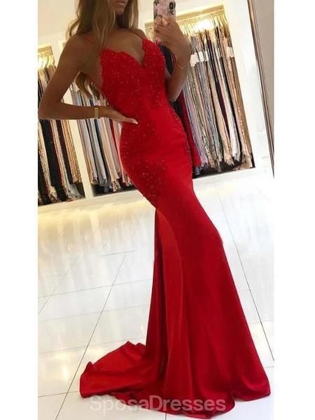 Red Mermaid Prom Dress, School Dance Dresses, Prom Dress Long, Prom Dresses Long Mermaid, Custom Prom Dress, Cute Prom Dresses, Backless Prom Dresses, Red Prom, Long Evening Gowns