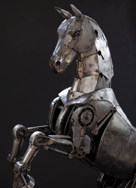 Mechanical horse again Mechanical Horse, Mechanical Animals, Metal Horse, Space Cowboy, Equestrian Art, Iron Horse, Toy Art, Sculpture Metal, Junk Art