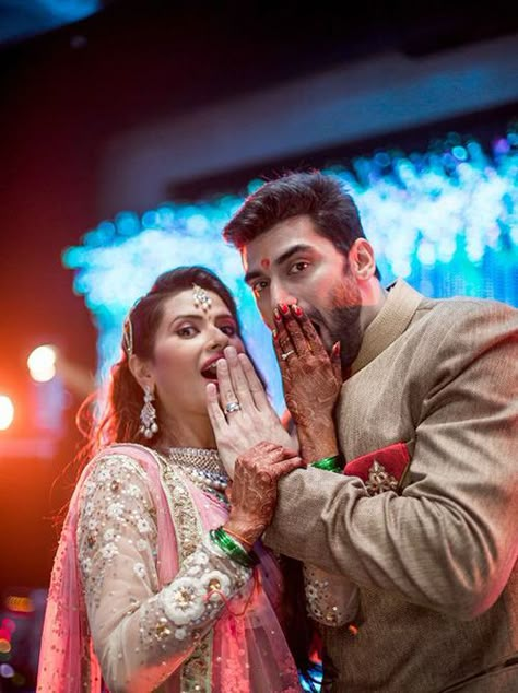 Kratika Sengar Wedding, Indian Engagement Photos, Kratika Sengar, Engagement Photography Poses, Indian Wedding Photography Couples, Romantic Couple Images, Indian Wedding Couple Photography, Indian Wedding Couple, Engagement Pictures Poses