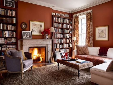 Orange Living Room Walls, Red Living Room Walls, Thrifty Style, Whimsical House, Orange Rooms, Living Room Orange, Cosy Living Room, Living Room Red, Living Room Design Inspiration