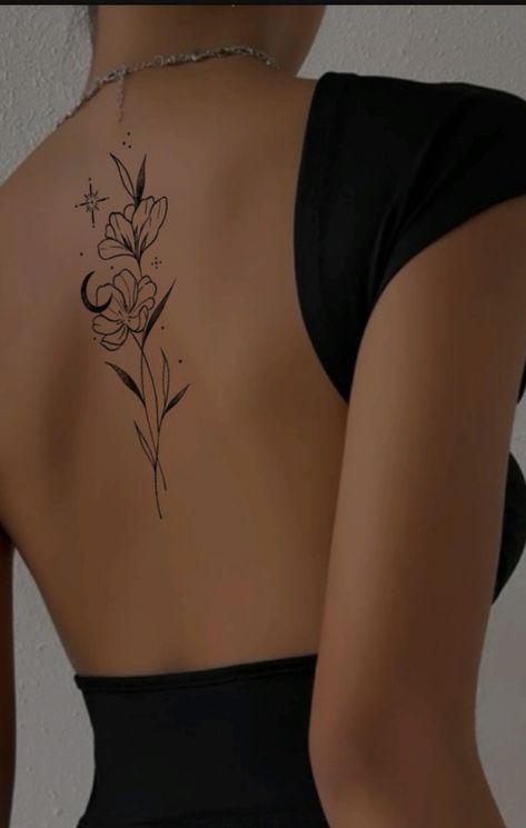 Back Waist Tattoo For Women, Upper Spine Tattoos For Women, Upper Hip Tattoos Women, Center Back Tattoo Women, Flower Spine Tattoos For Women, Womens Hip Tattoo, Upper Back Tattoo Women, Hip Tattoos For Women, Upper Back Tattoo