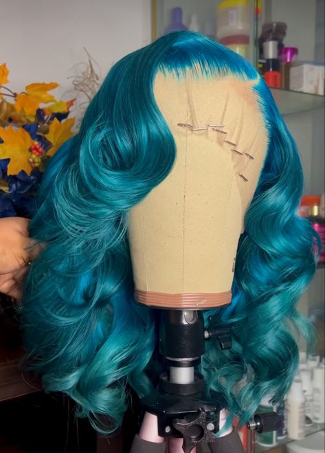 Blue Lace Wig, Custom Color Wigs, Event Hairstyles, Color Wigs, Frontal Wig Hairstyles, Lace Fronts, Birthday Basket, Creative Hair Color, Birthday Hairstyles