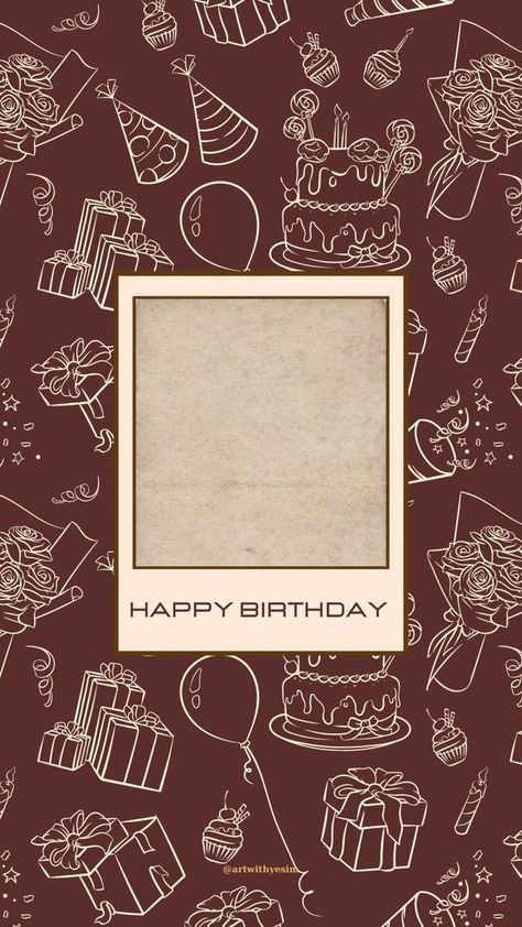 Birthday Frames Aesthetic, Aesthetic Birthday Card Template, Happy Birthday Aesthetic Template, Aesthetic Birthday Background, Birthday Aesthetic Template, Aesthetic Frames Template, Aesthetic Birthday Template, Birthday Frame Aesthetic, Birthday Post Design