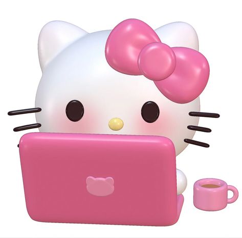 Pink Cute Hello Kitty, Laptop Icon, Hello Kitty 3d, 헬로키티 배경화면, Hello Kitty Images, Hello Kitty Themes, Iphone Wallpaper Ios, Hello Kitty Backgrounds, Hello Kitty Cartoon