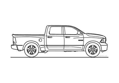 Dodge Ram Tattoo Ideas, Ram Truck Drawing, Dodge Challenger Drawing Easy, Dodge Truck Drawing, Truck Silhouette Pick Up, Drawing Hacks, Quality Drawing, Chicano Drawings, Ram Trucks