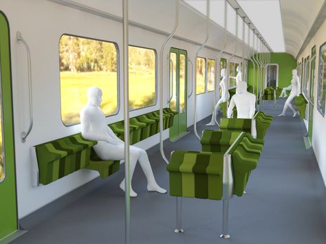 Train Design Concept, Train Interior Design, Bus Interior Design, Public Transportation Design, Train Seat, Train Design, Bus Interior, Eco City, Public Seating