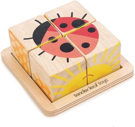 Amazon.com: Tender Leaf Toys - Baby Blocks - 5 Pieces My First Wooden Jigsaw Puzzle with Storage Tray for Toddlers 18M+ : Toys & Games Wooden Baby Blocks, Puzzle Logo, Puzzle Pattern, Puzzle Cube, 3d Wooden Puzzle, Jigsaw Puzzles For Kids, Hand Eye Coordination, Simple Toys, Instagram Puzzle