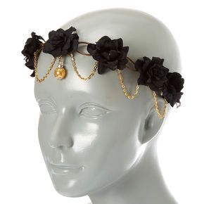 Black Flower Crown, Magical Jewelry, Black Flowers, Black Flower, Floral Headbands, Head Accessories, Fantasy Jewelry, Flower Headband, Flower Crown