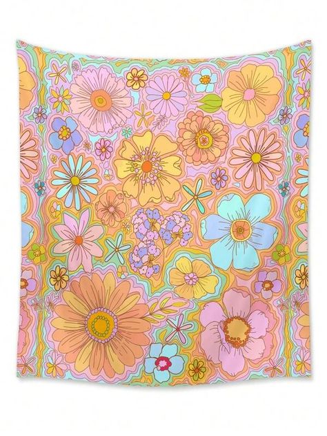 Dear Darling Design Studio 1pc Floral Print Tapestry,Boho Washable Tapestry Poster Wall Hanging For Bedroom Aesthetic | SHEIN USA Boho Tapestry, Girly Gifts, Printed Tapestries, Bedroom Aesthetic, Color Stories, Home Textile, Wall Tapestry, Poster Wall, Gift Guide