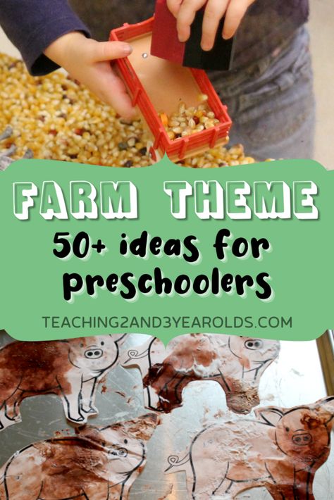 50+ preschool farm theme activities that include books, sensory, printables, activities, and songs! Farm Life Preschool Theme, Farm Literacy Activities Preschool, Preschool Farm Theme Activities, Sensory Art Activities, Preschool Farm Activities, Preschool Farm Crafts, Farm Theme Activities, Preschool Farm Theme, Farm Theme Preschool Activities