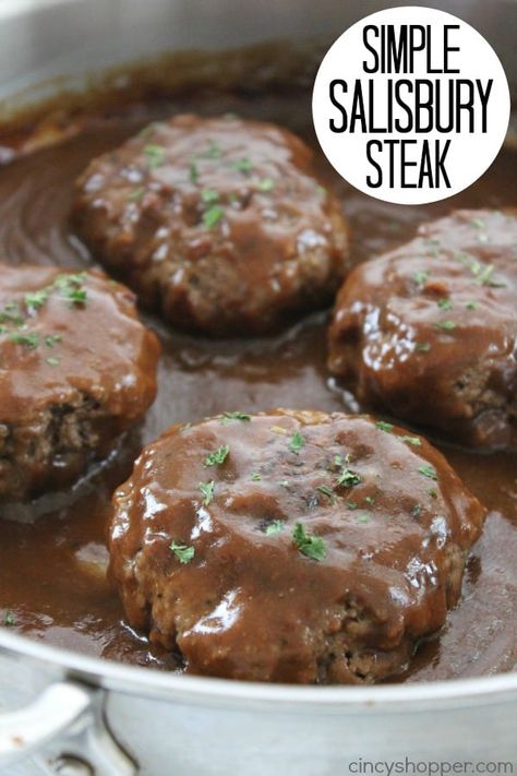 Simple Salisbury Steak, Meat Patties, Steak Sandwiches, Salisbury Steak Recipes, Diner Recept, Salisbury Steak, Beef Dinner, Idee Pasto Sano, Beef Dishes