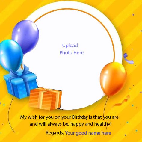 Do you want to write name on birthday card with your photo editor online free download? Free personalized birthday card photo with name generator Online Birthday Card Maker, Cool Happy Birthday Images, Birthday Wishes With Photo, Birthday Card With Photo, Editable Birthday Cards, Birthday Card With Name, Wish You Happy Birthday, Birthday Wishes With Name, Birthday Photo Frame