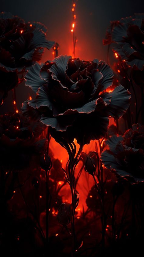 Black And White And Red Aesthetic, Kenji Aesthetic, Rose Phone Wallpaper, Gothic Backgrounds, Arte Jazz, Black Roses Wallpaper, Gothic Themes, Lovely Flowers Wallpaper, Black Roses